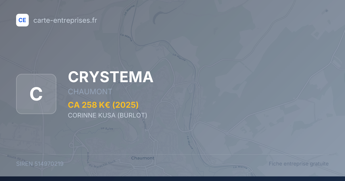 CRYSTEMA — 514970219 — fiche entreprise