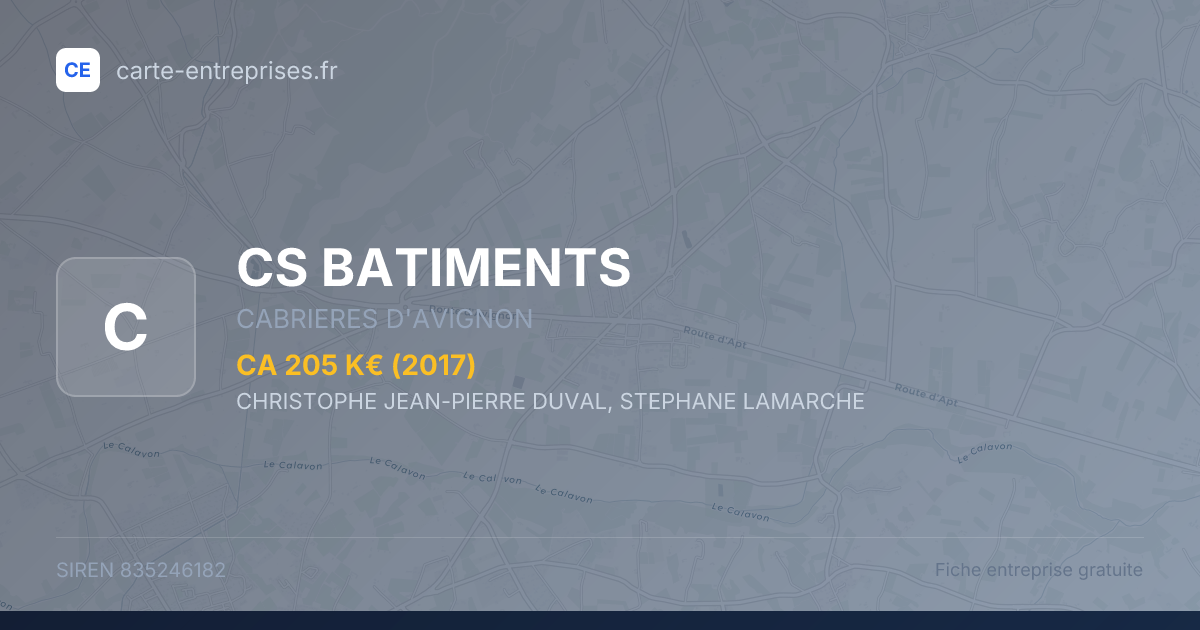CS BATIMENTS — 835246182 — fiche entreprise