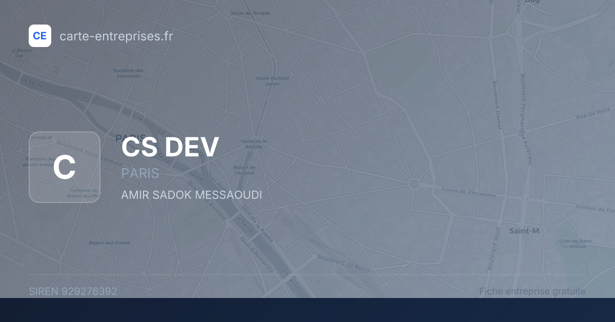 CS DEV — 929276392 — fiche entreprise