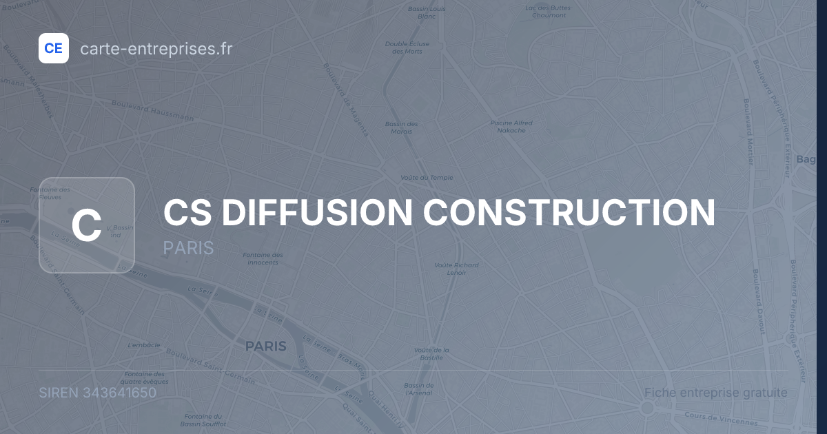 CS DIFFUSION CONSTRUCTION — 343641650 — fiche entreprise