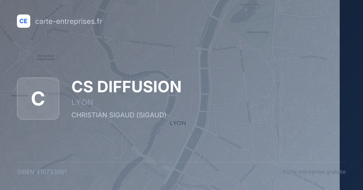 CS DIFFUSION — 410733661 — fiche entreprise