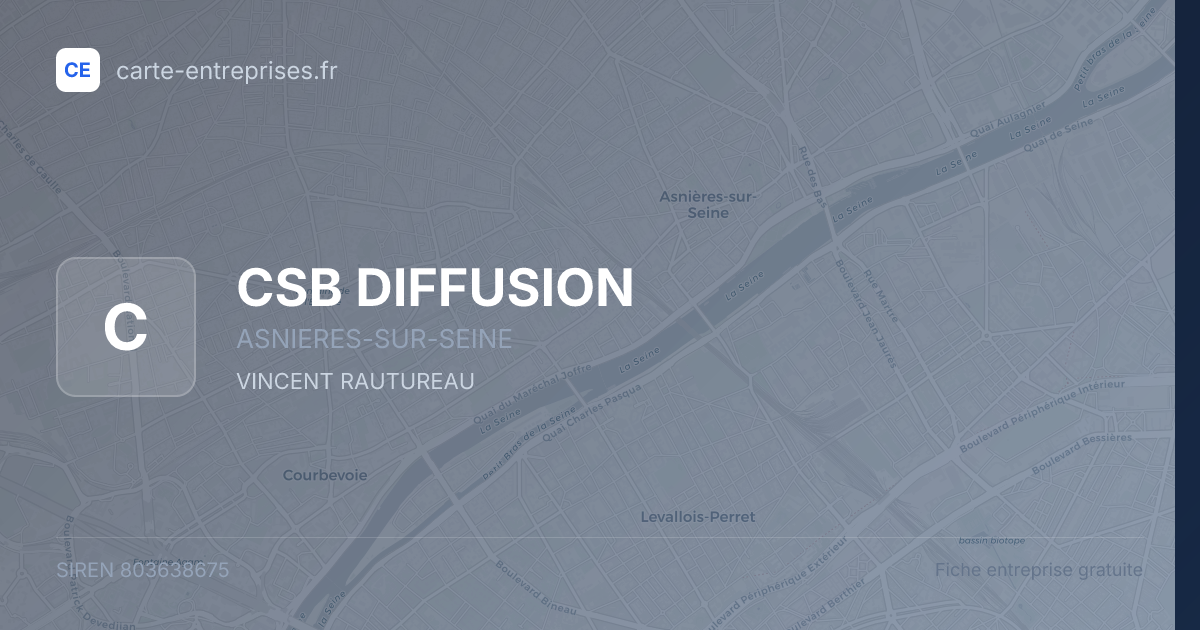 CSB DIFFUSION — 803638675 — fiche entreprise
