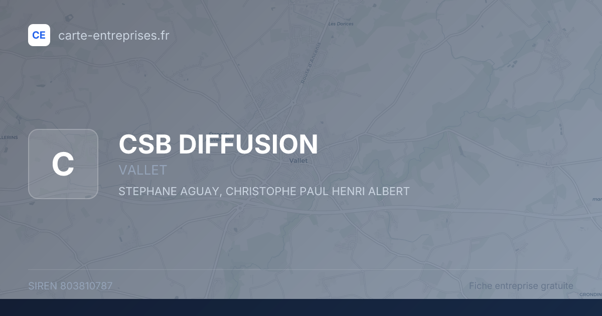 CSB DIFFUSION — 803810787 — fiche entreprise