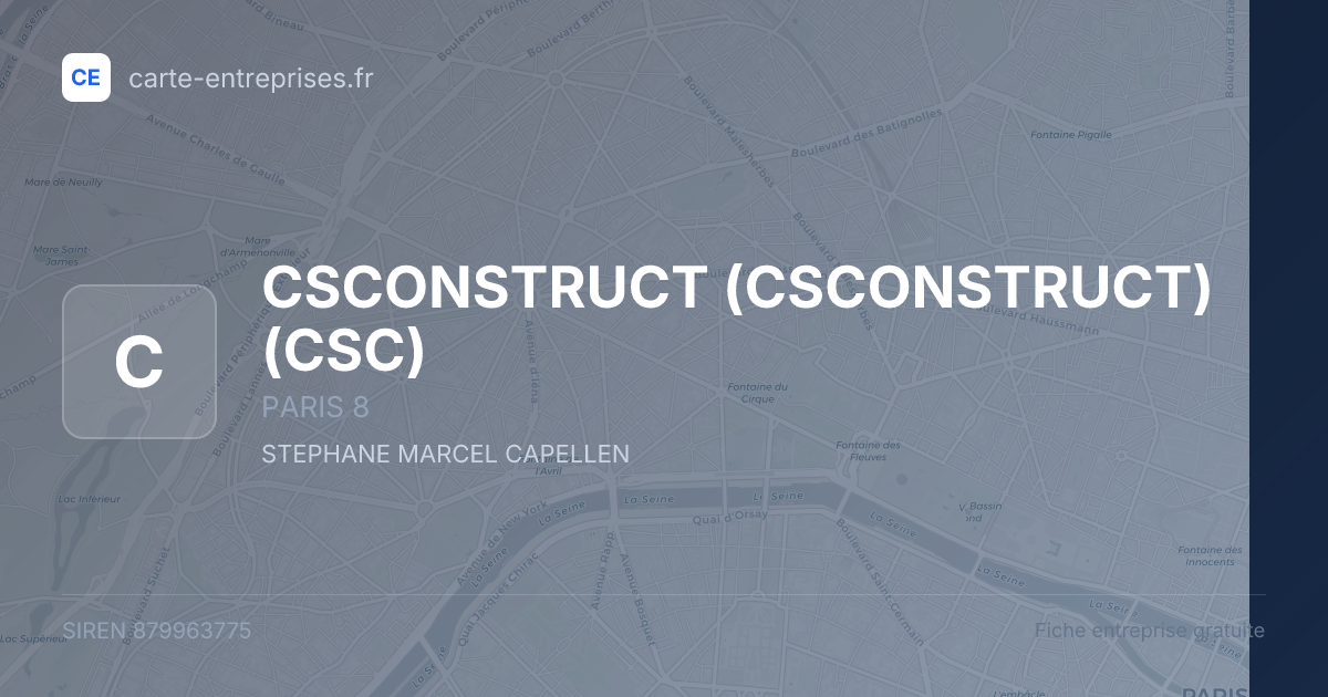 CSCONSTRUCT (CSCONSTRUCT) (CSC) — 879963775 — fiche entreprise