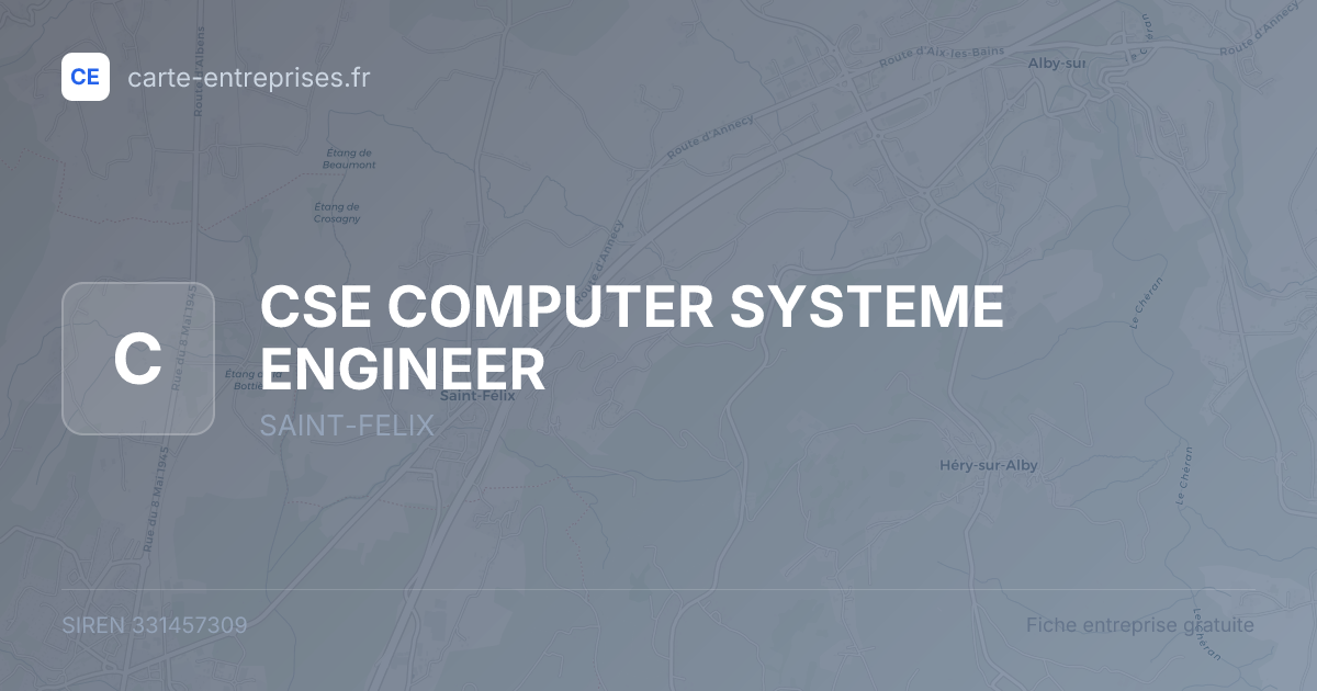 CSE COMPUTER SYSTEME ENGINEER — 331457309 — fiche entreprise