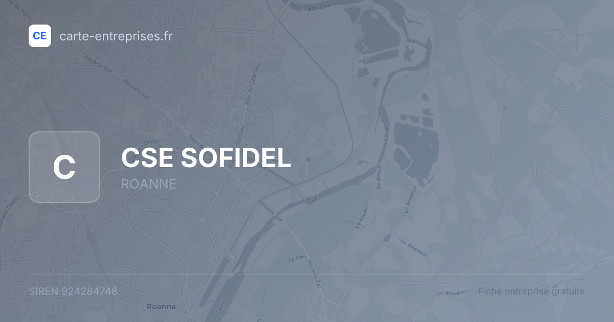 CSE SOFIDEL — 924284748 — fiche entreprise