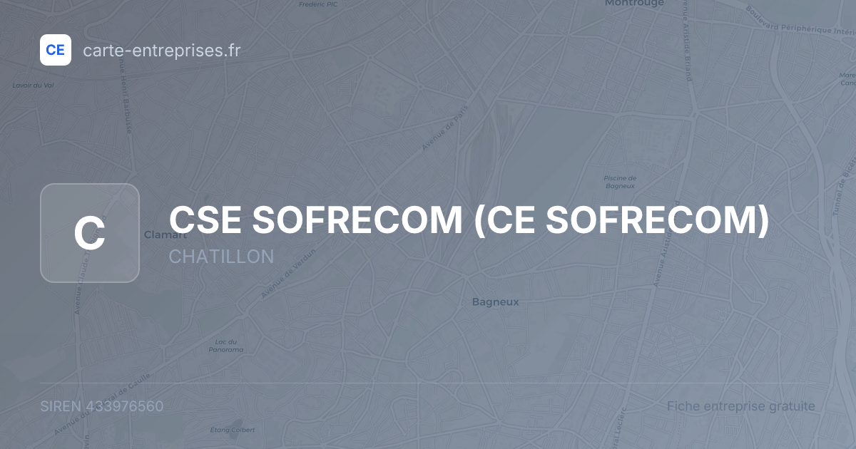 CSE SOFRECOM (CE SOFRECOM) — 433976560 — fiche entreprise