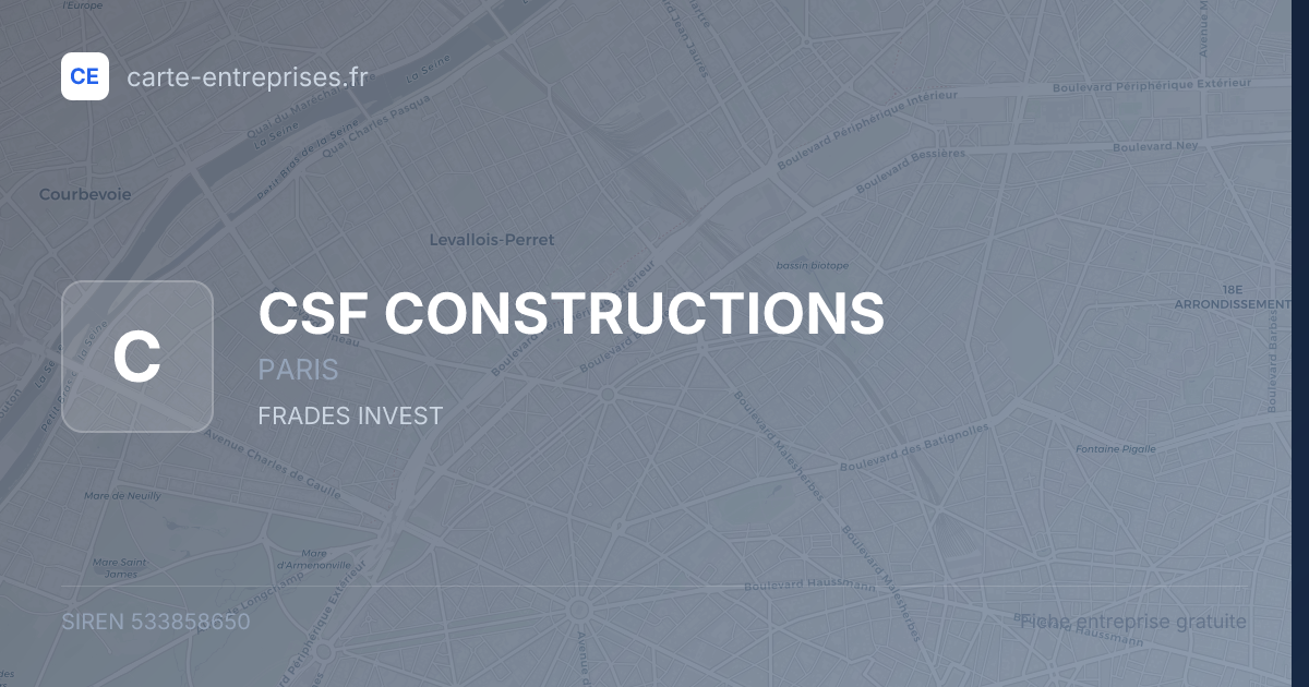 CSF CONSTRUCTIONS — 533858650 — fiche entreprise
