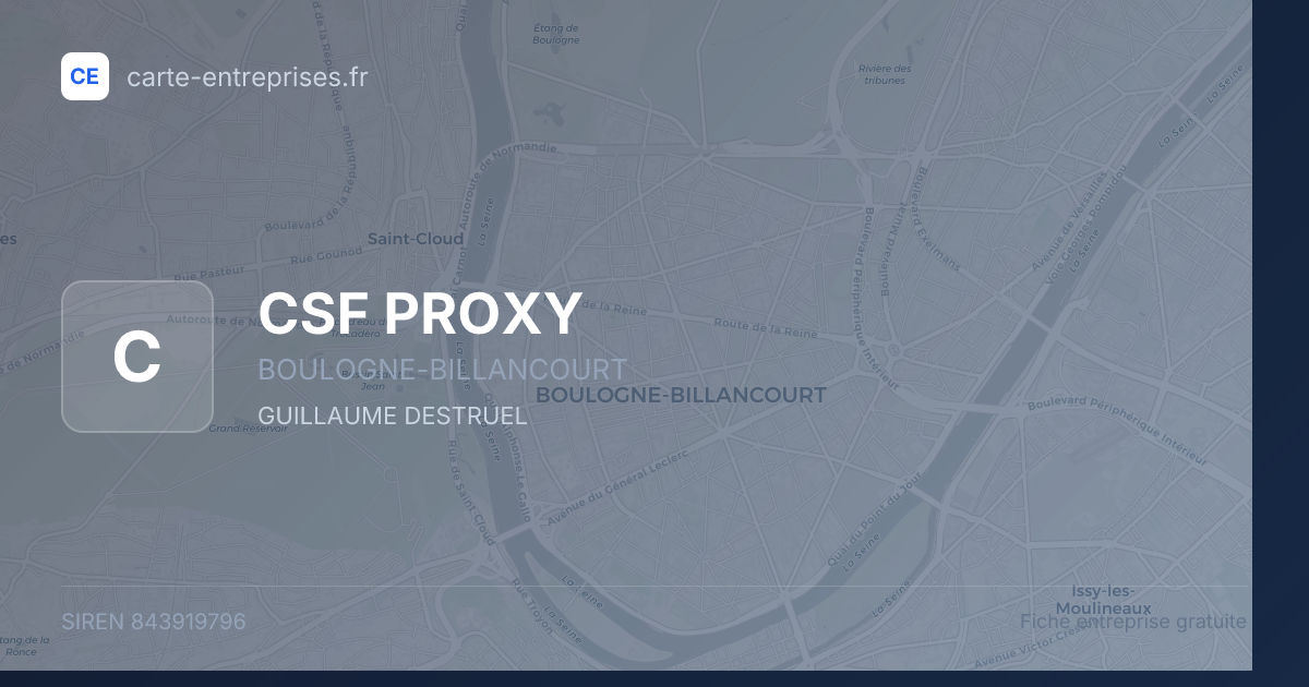 CSF PROXY — 843919796 — fiche entreprise