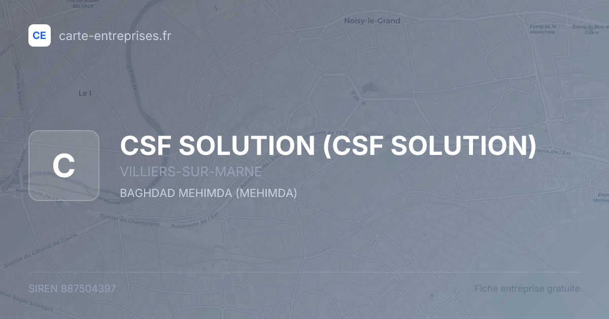 CSF SOLUTION — 887504397 — fiche entreprise