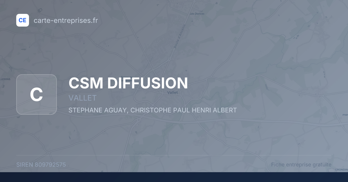 CSM DIFFUSION — 809792575 — fiche entreprise