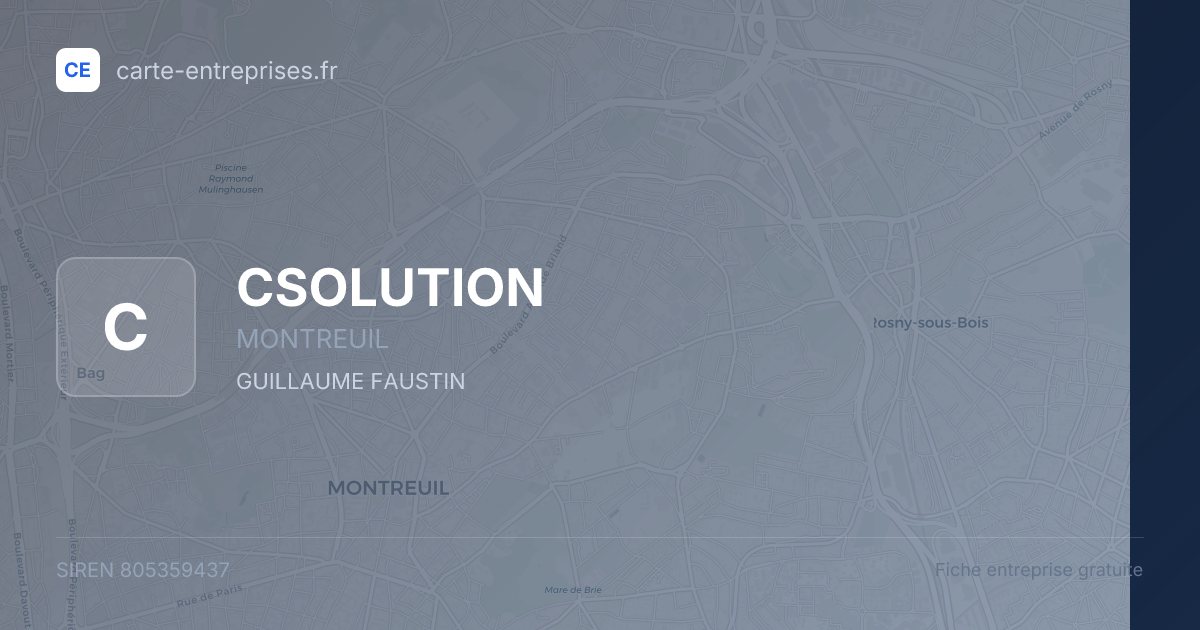 CSOLUTION — 805359437 — fiche entreprise