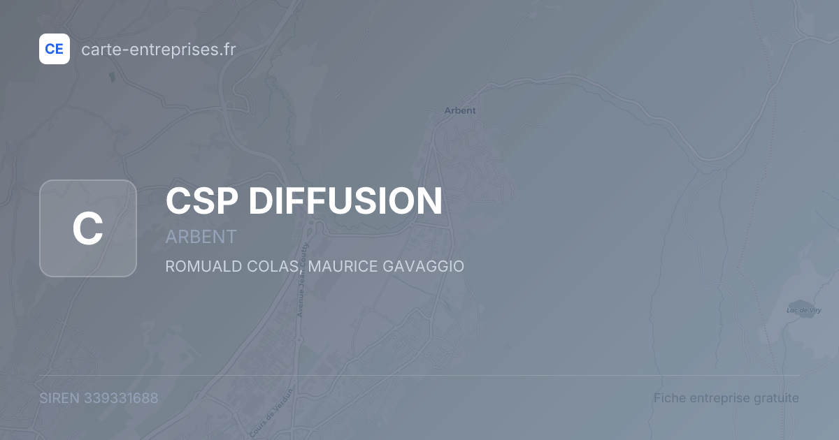 CSP DIFFUSION — 339331688 — fiche entreprise