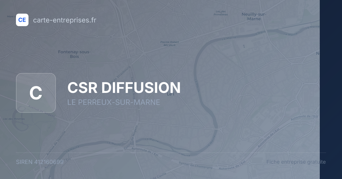 CSR DIFFUSION — 412160699 — fiche entreprise