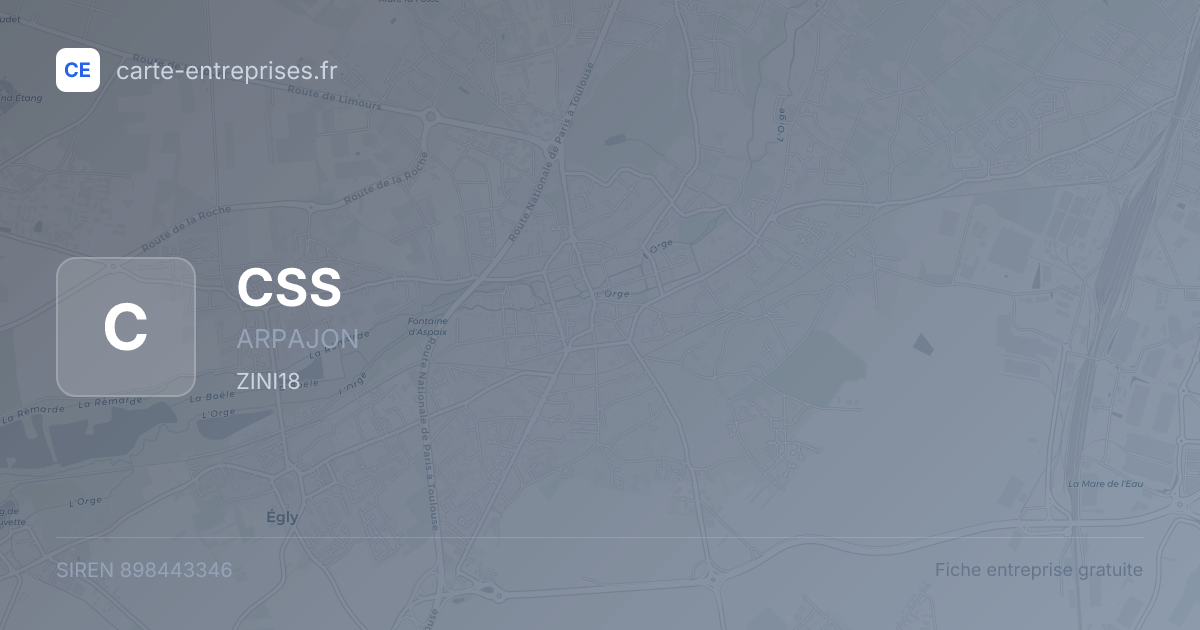 CSS — 898443346 — fiche entreprise