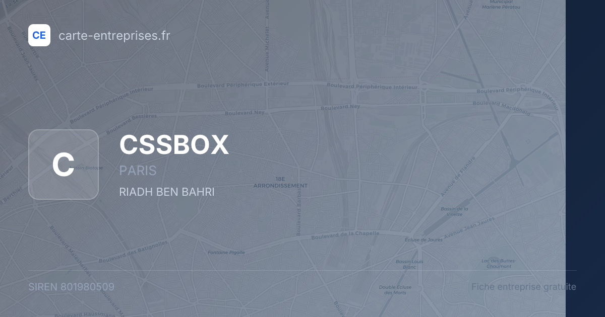 CSSBOX — 801980509 — fiche entreprise