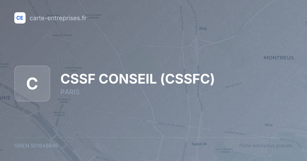 CSSF CONSEIL (CSSFC) — 501848840 — fiche entreprise