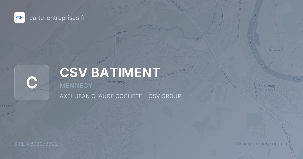 CSV BATIMENT — 892973322 — fiche entreprise