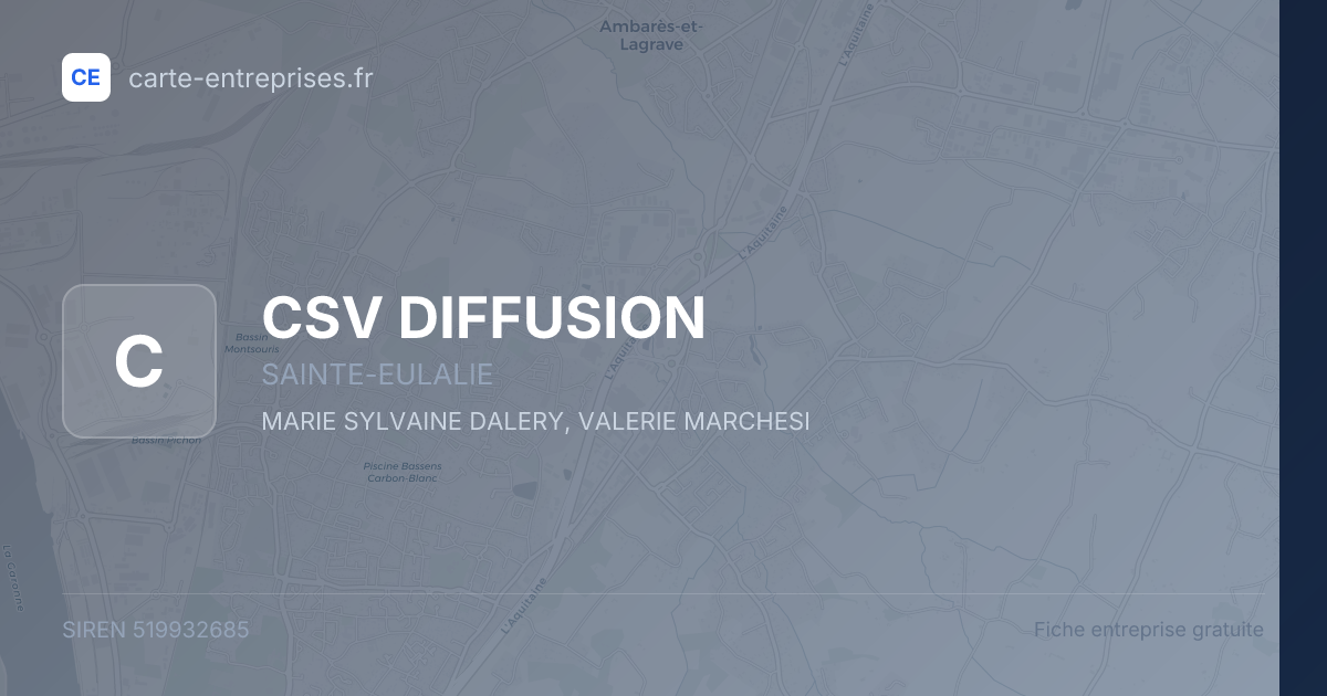 CSV DIFFUSION — 519932685 — fiche entreprise
