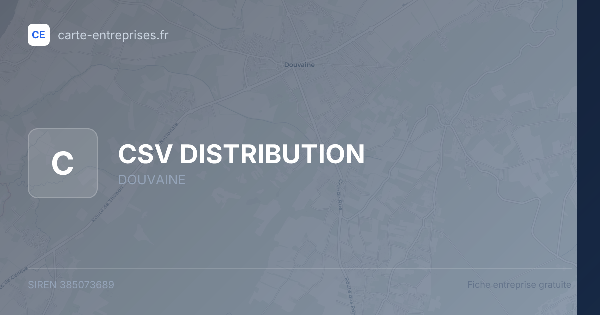 CSV DISTRIBUTION — 385073689 — fiche entreprise