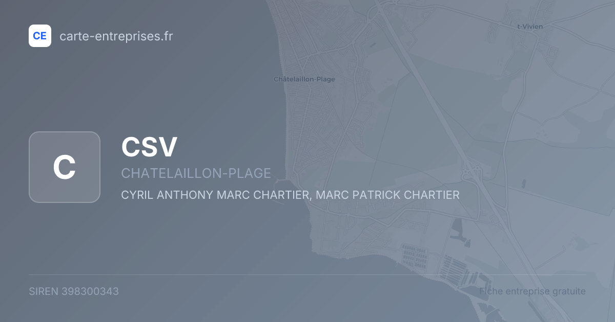 CSV — 398300343 — fiche entreprise