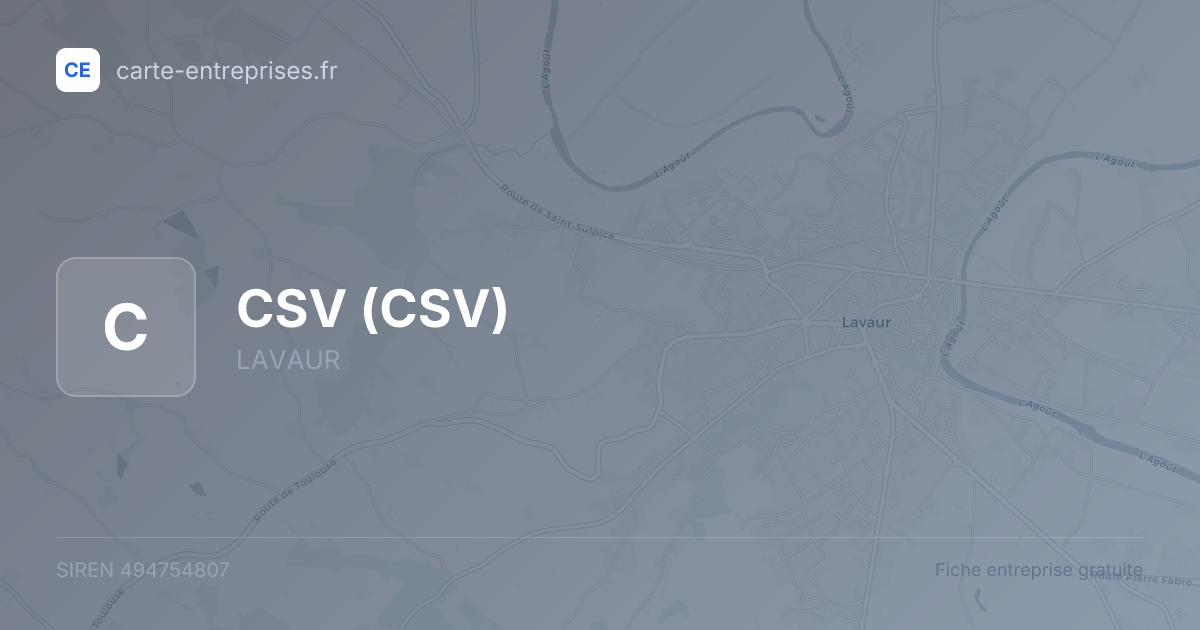 CSV — 494754807 — fiche entreprise