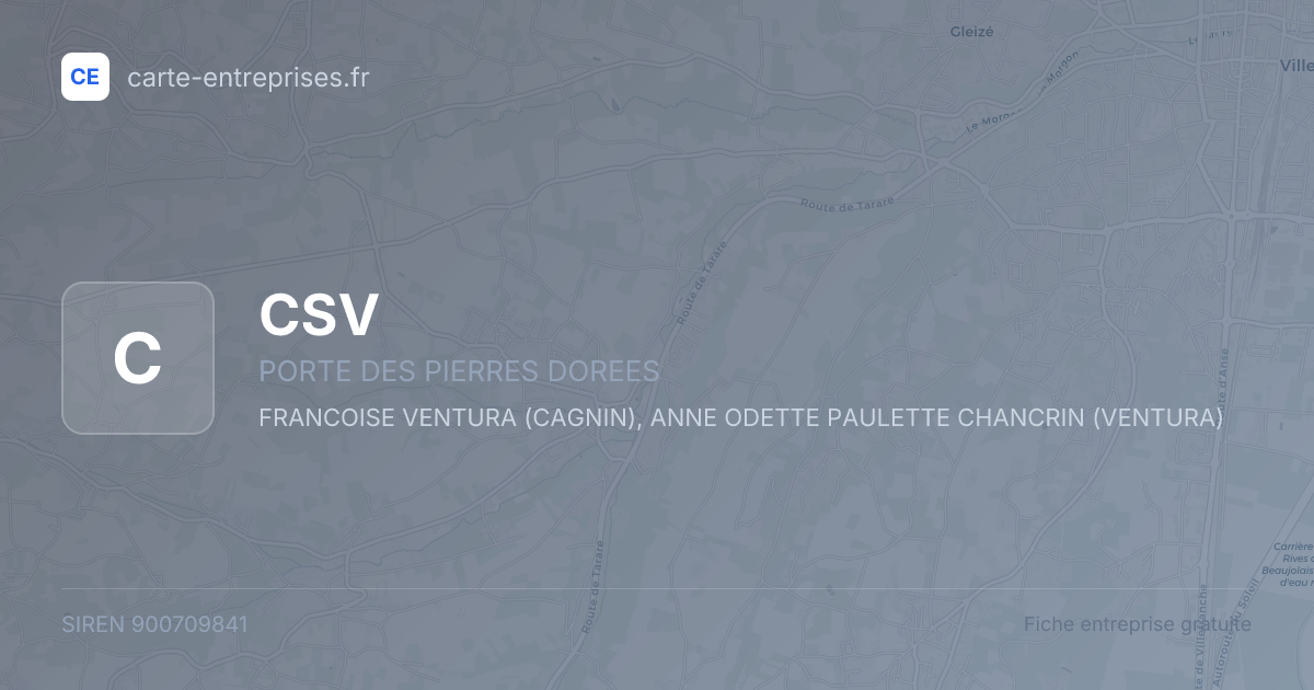 CSV — 900709841 — fiche entreprise