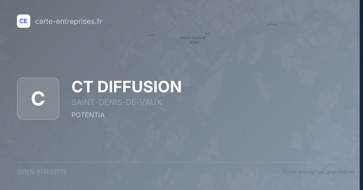 CT DIFFUSION — 914601778 — fiche entreprise