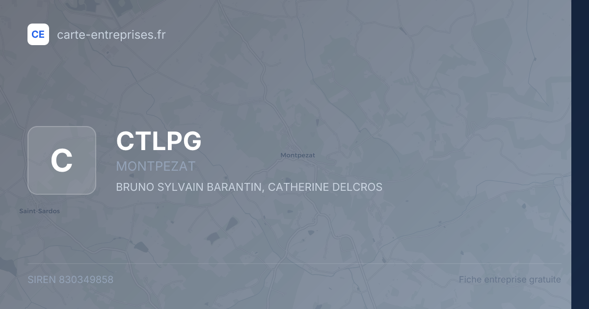 CTLPG — 830349858 — fiche entreprise
