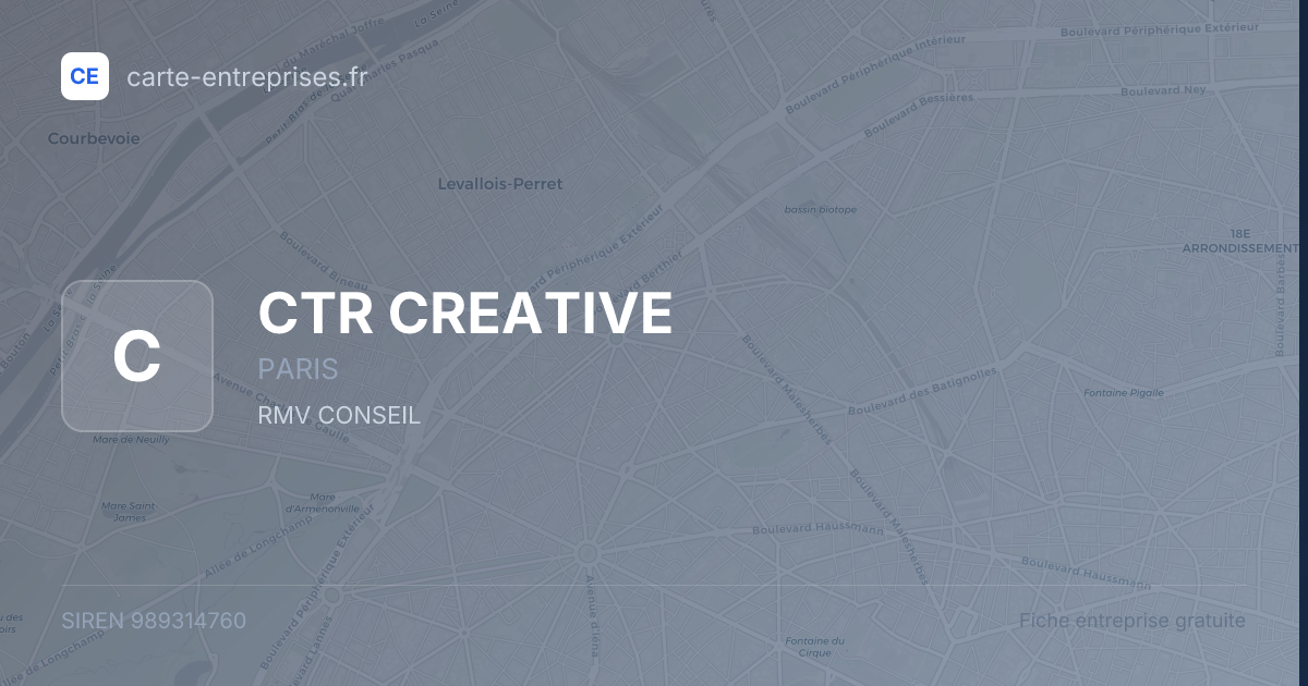 CTR CREATIVE — 989314760 — fiche entreprise