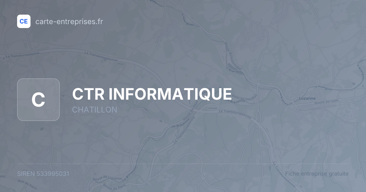 CTR INFORMATIQUE — 533995031 — fiche entreprise