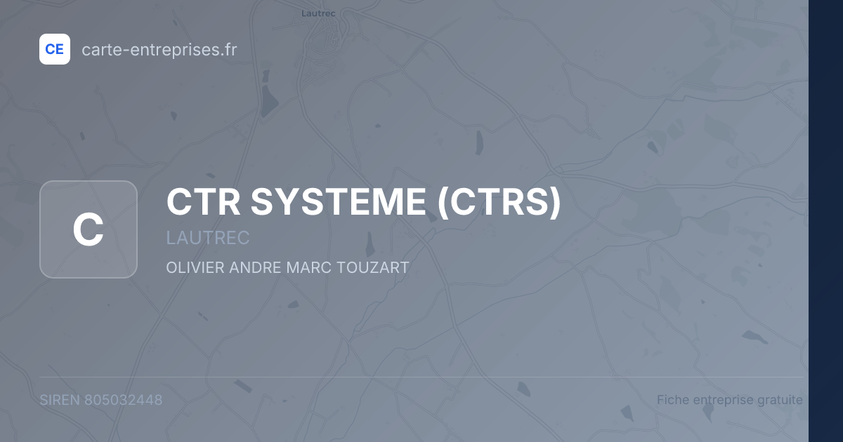 CTR SYSTEME (CTRS) — 805032448 — fiche entreprise