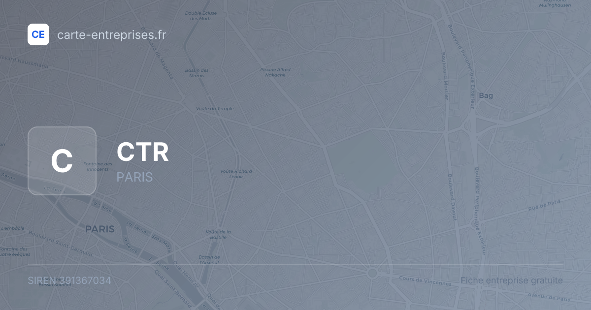 CTR — 391367034 — fiche entreprise