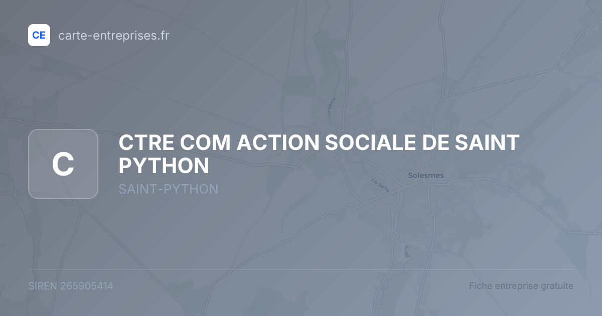 CTRE COM ACTION SOCIALE DE SAINT PYTHON — 265905414 — fiche entreprise