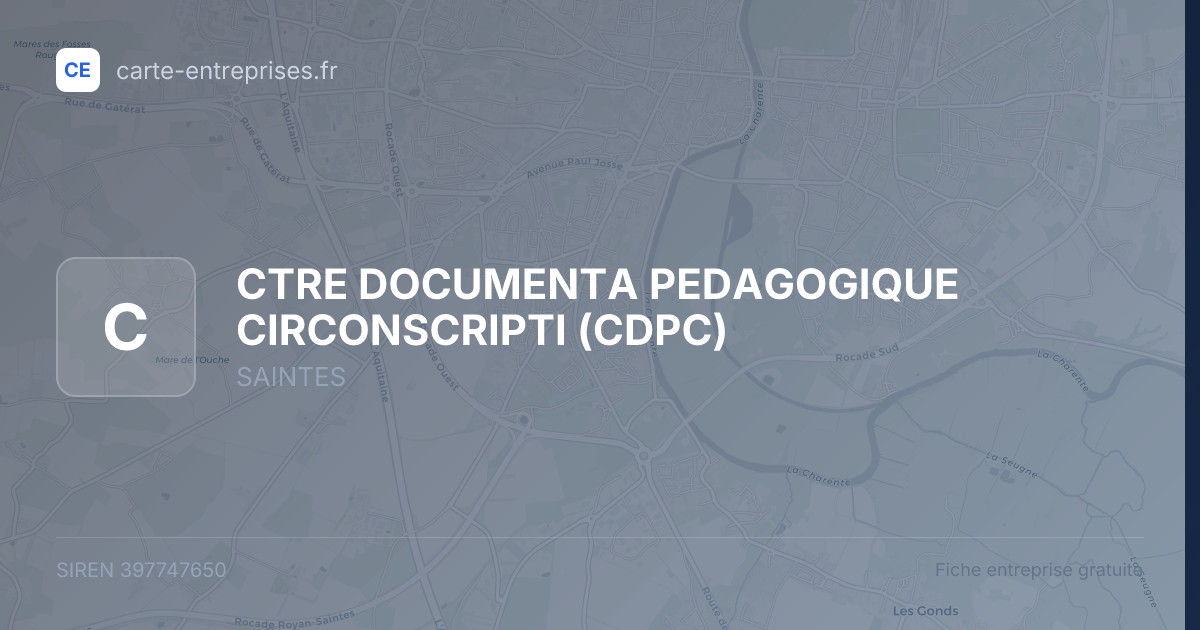 CTRE DOCUMENTA PEDAGOGIQUE CIRCONSCRIPTI (CDPC) — 397747650 — fiche entreprise