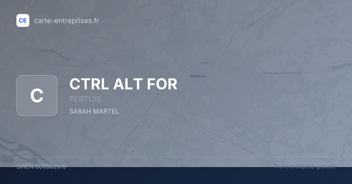 CTRL ALT FOR — 800562019 — fiche entreprise