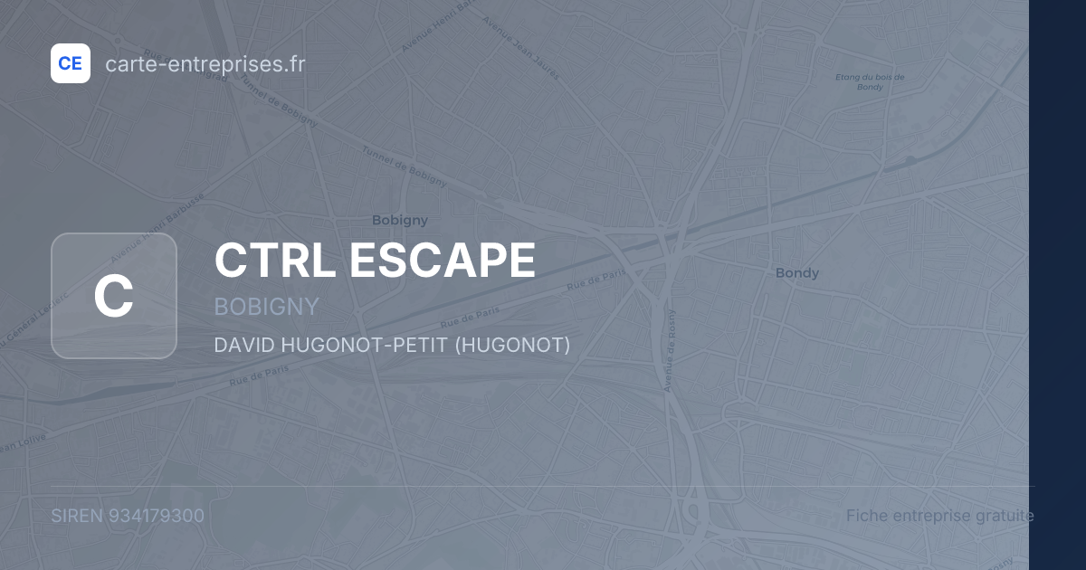 CTRL ESCAPE — 934179300 — fiche entreprise