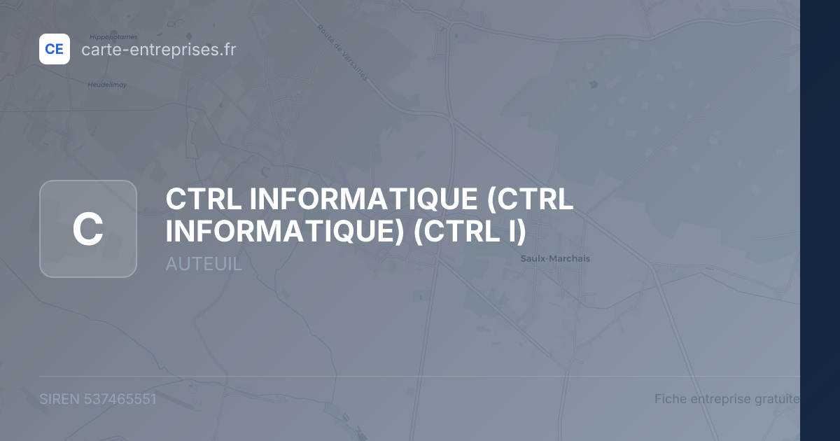CTRL INFORMATIQUE (CTRL INFORMATIQUE) (CTRL I) — 537465551 — fiche entreprise