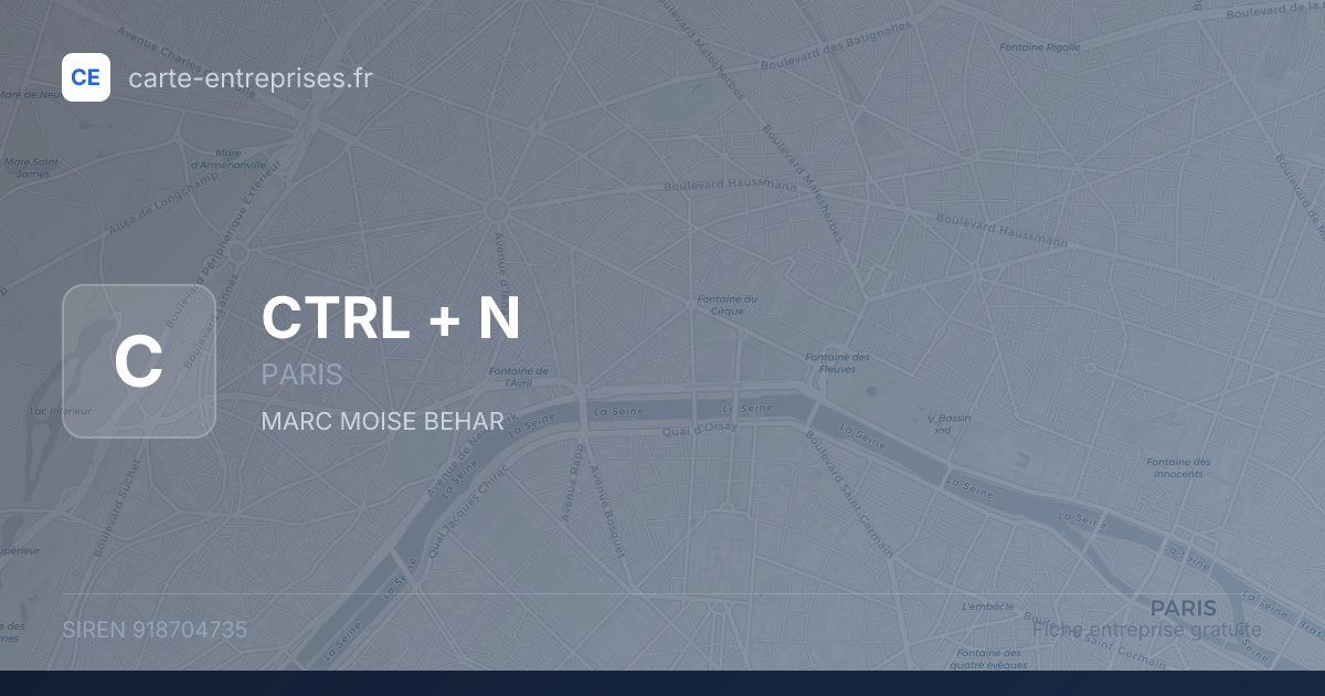 CTRL + N — 918704735 — fiche entreprise