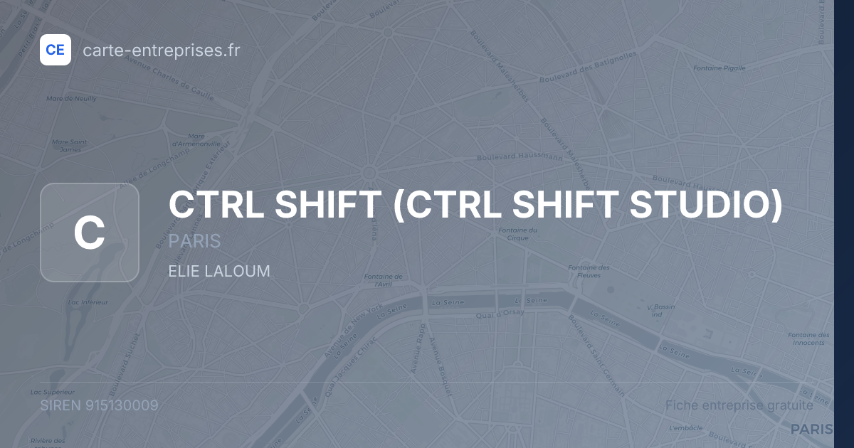 CTRL SHIFT (CTRL SHIFT STUDIO) — 915130009 — fiche entreprise