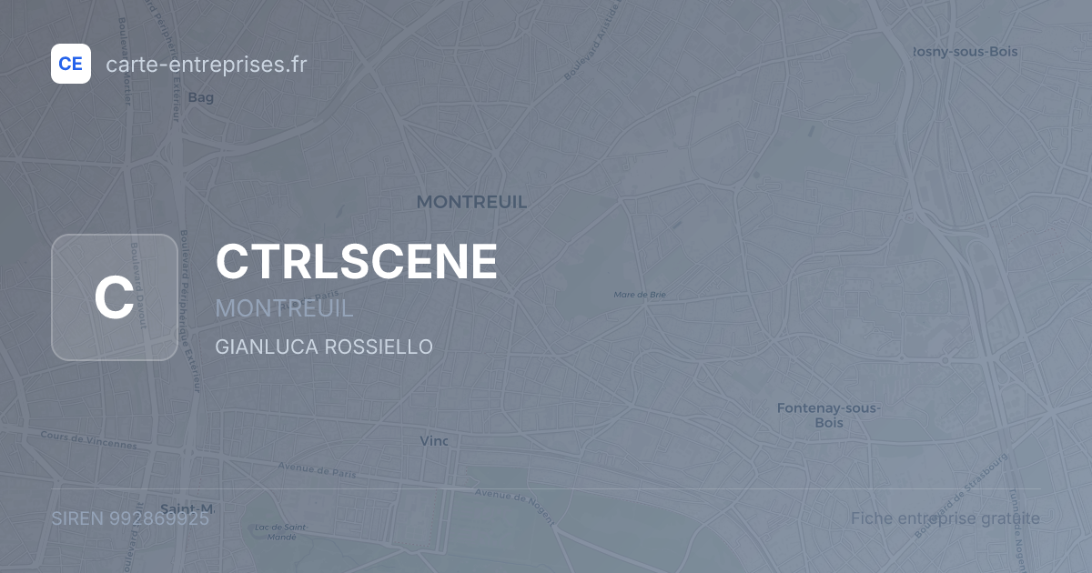 CTRLSCENE — 992869925 — fiche entreprise