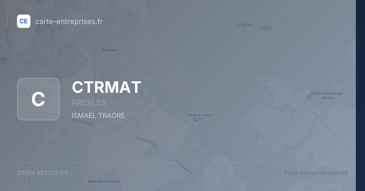 CTRMAT — 982225161 — fiche entreprise