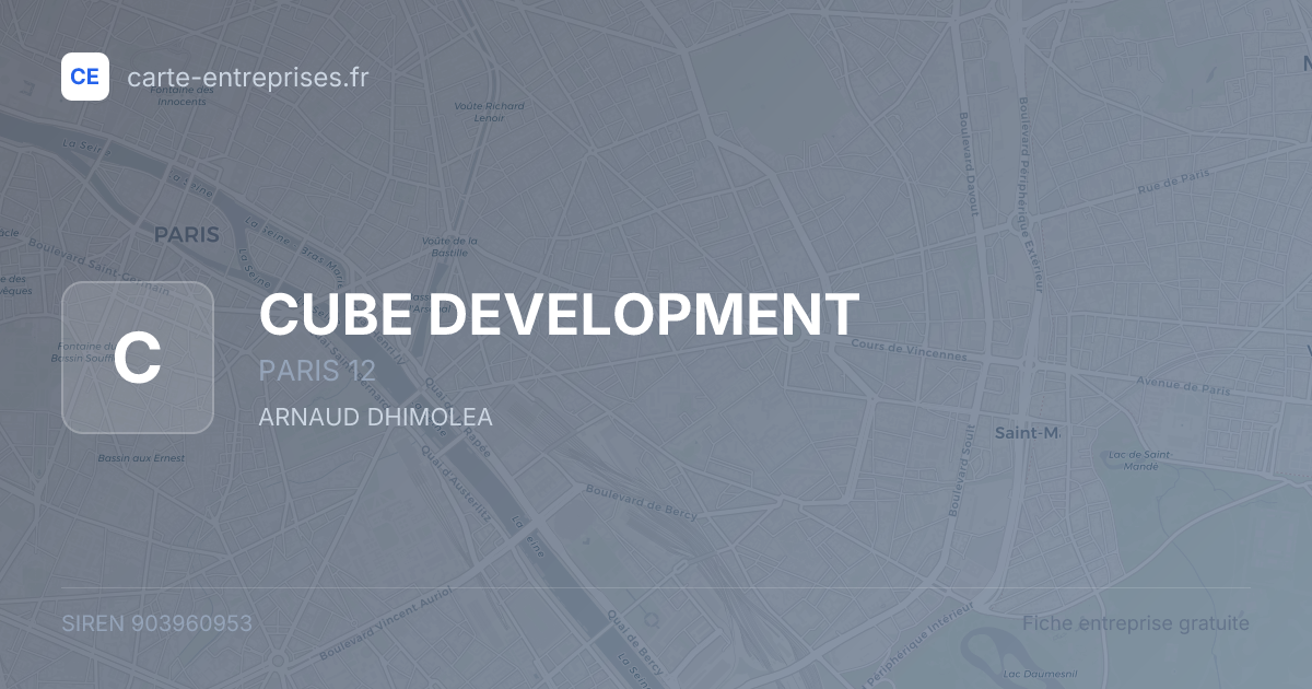 CUBE DEVELOPMENT — 903960953 — fiche entreprise