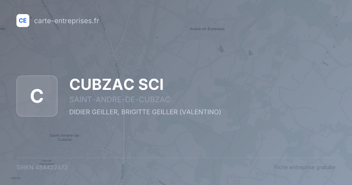 CUBZAC SCI — 484422472 — fiche entreprise