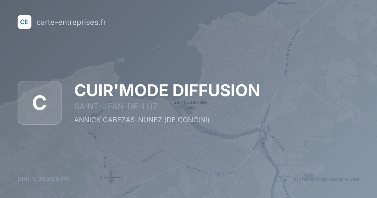 CUIR'MODE DIFFUSION — 353109416 — fiche entreprise