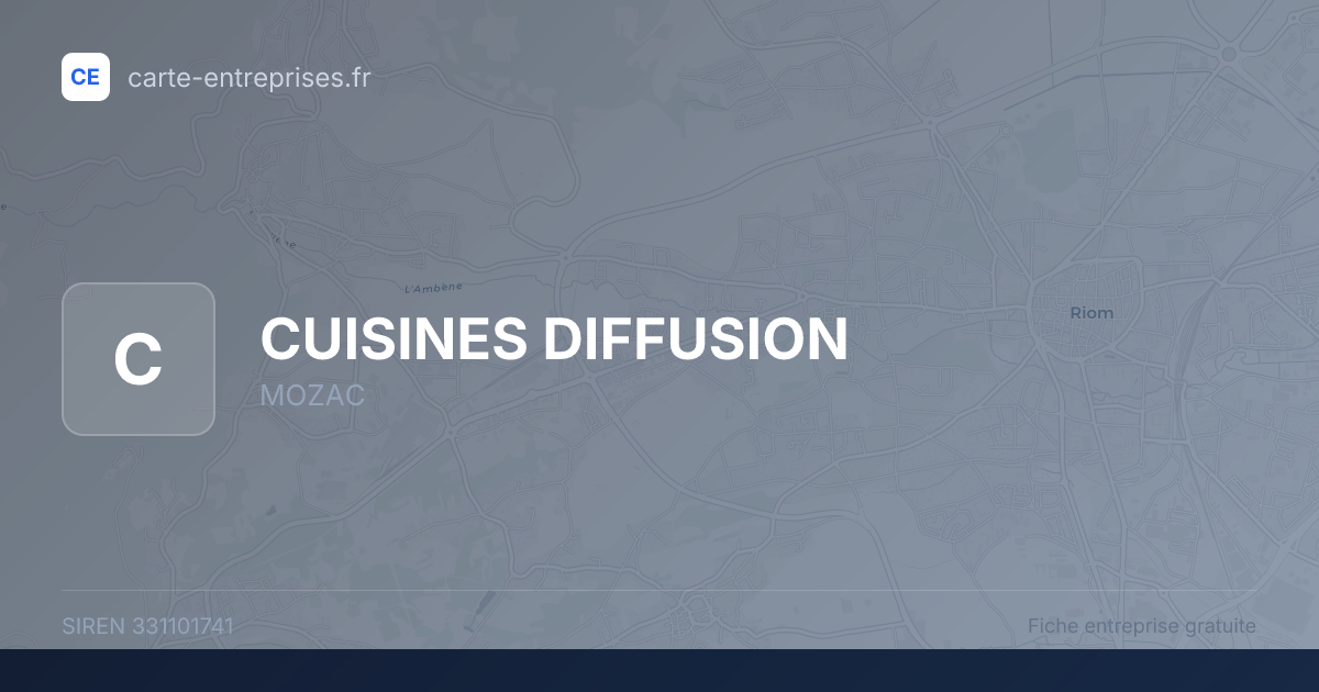 CUISINES DIFFUSION — 331101741 — fiche entreprise