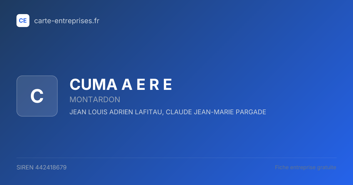 CUMA A E R E — 442418679 — fiche entreprise