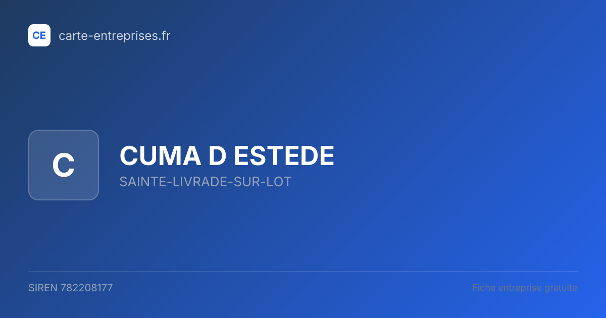 CUMA D ESTEDE — 782208177 — fiche entreprise