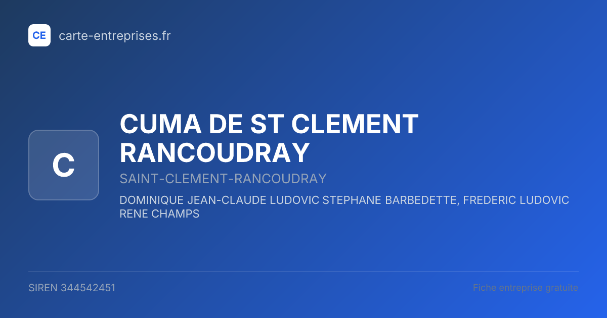 CUMA DE ST CLEMENT RANCOUDRAY — 344542451 — fiche entreprise