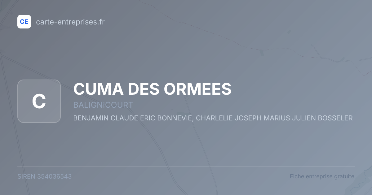 CUMA DES ORMEES — 354036543 — fiche entreprise